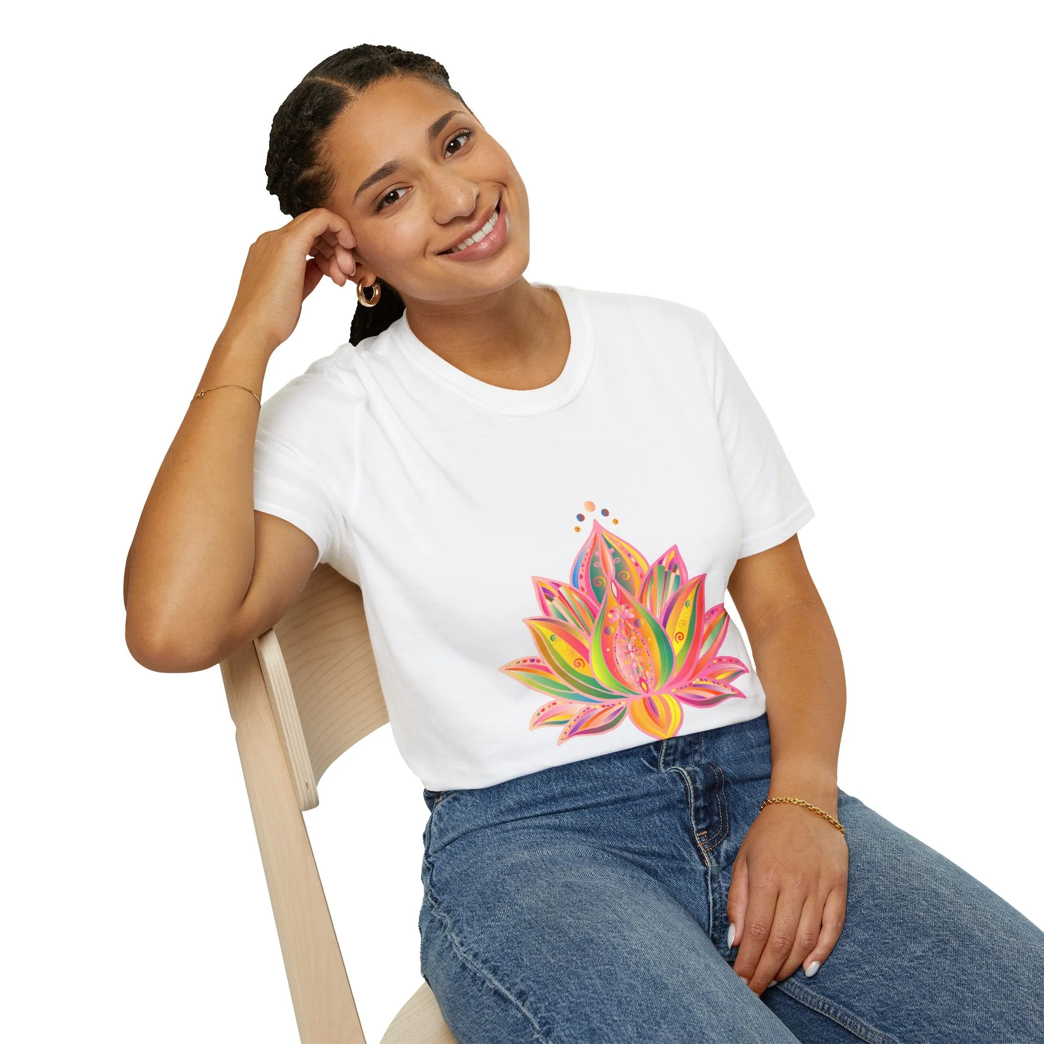 Lotus Mandala Unisex T-Shirt - Hand-Drawn Unique Design - Blululi