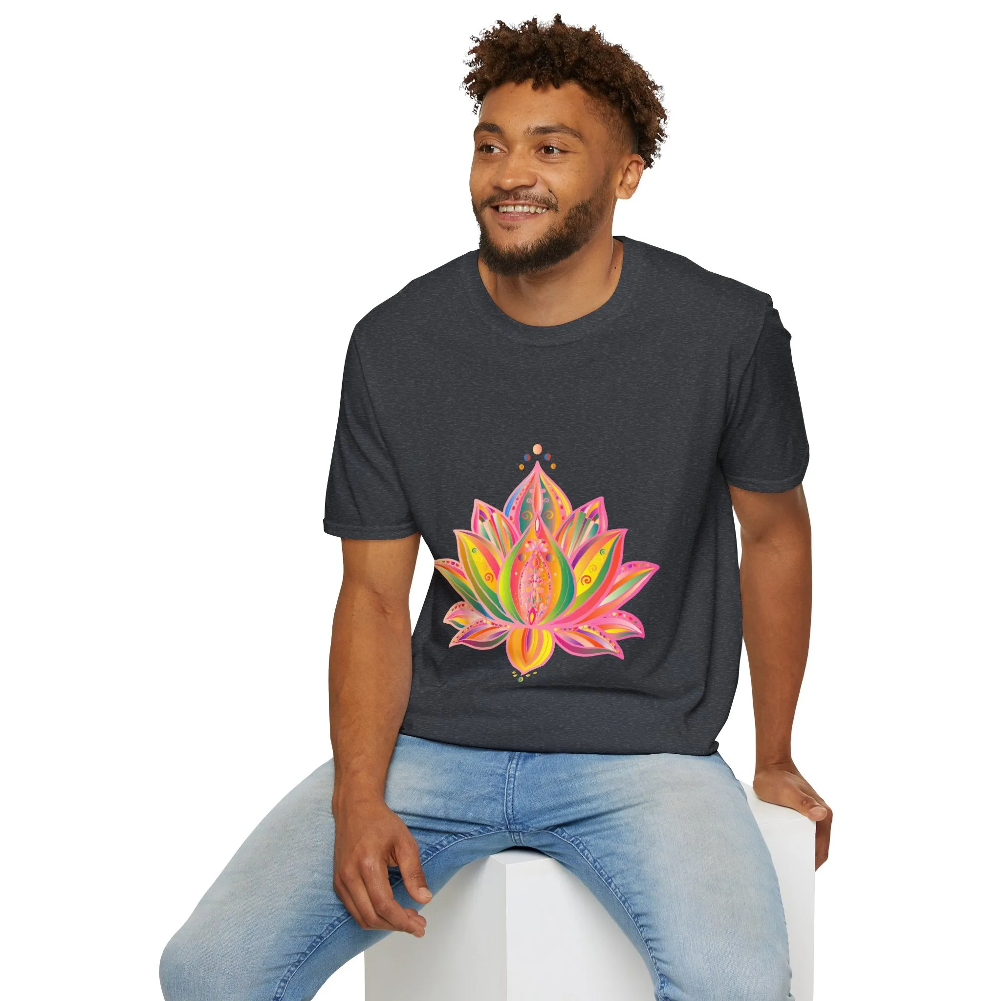 Lotus Mandala Unisex T-Shirt - Hand-Drawn Unique Design - Blululi