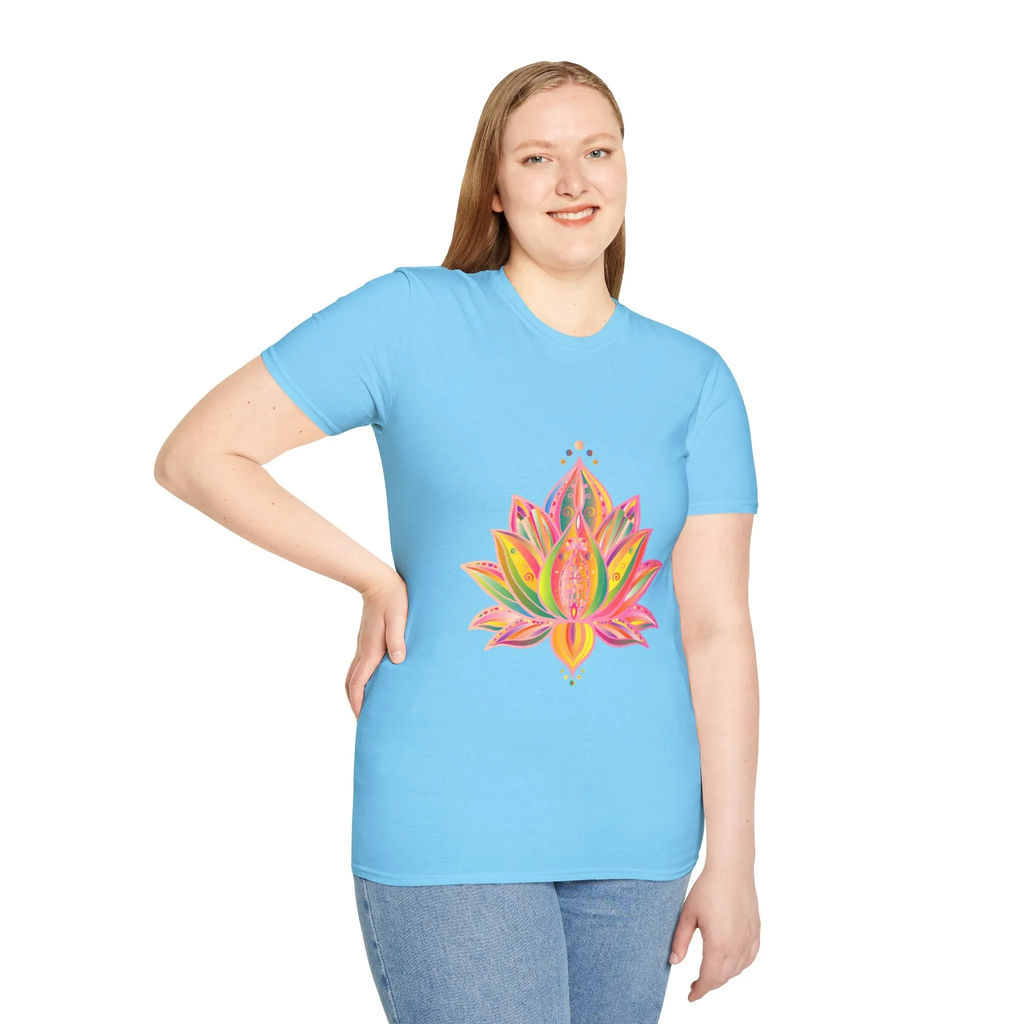 Lotus Mandala Unisex T-Shirt - Hand-Drawn Unique Design - Blululi