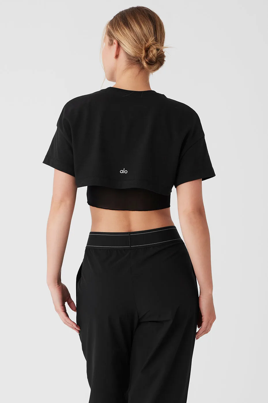 Made You Look Cropped Short Sleeve Tee - Black