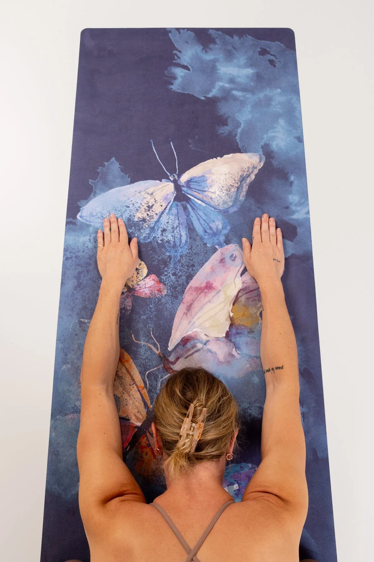 Premium Eco-Friendly Mariposa Midnight Yoga Mat with Non-Slip Surface