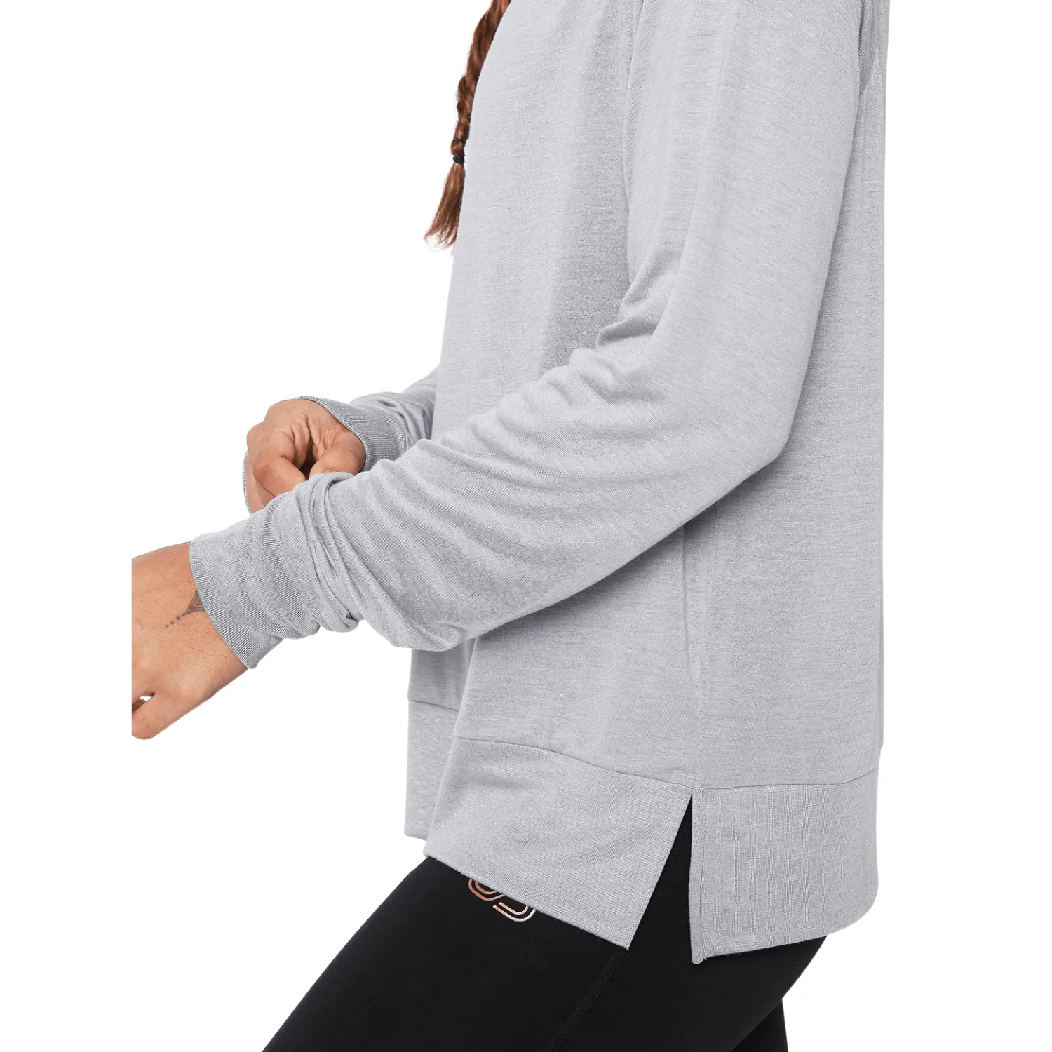 Modal Raglan Long Sleeve Tee Grey Melange