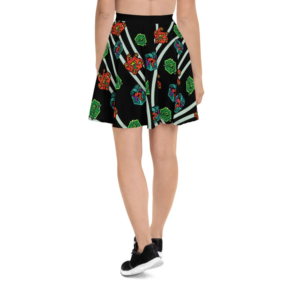 Monsters Wave Skater Skirt