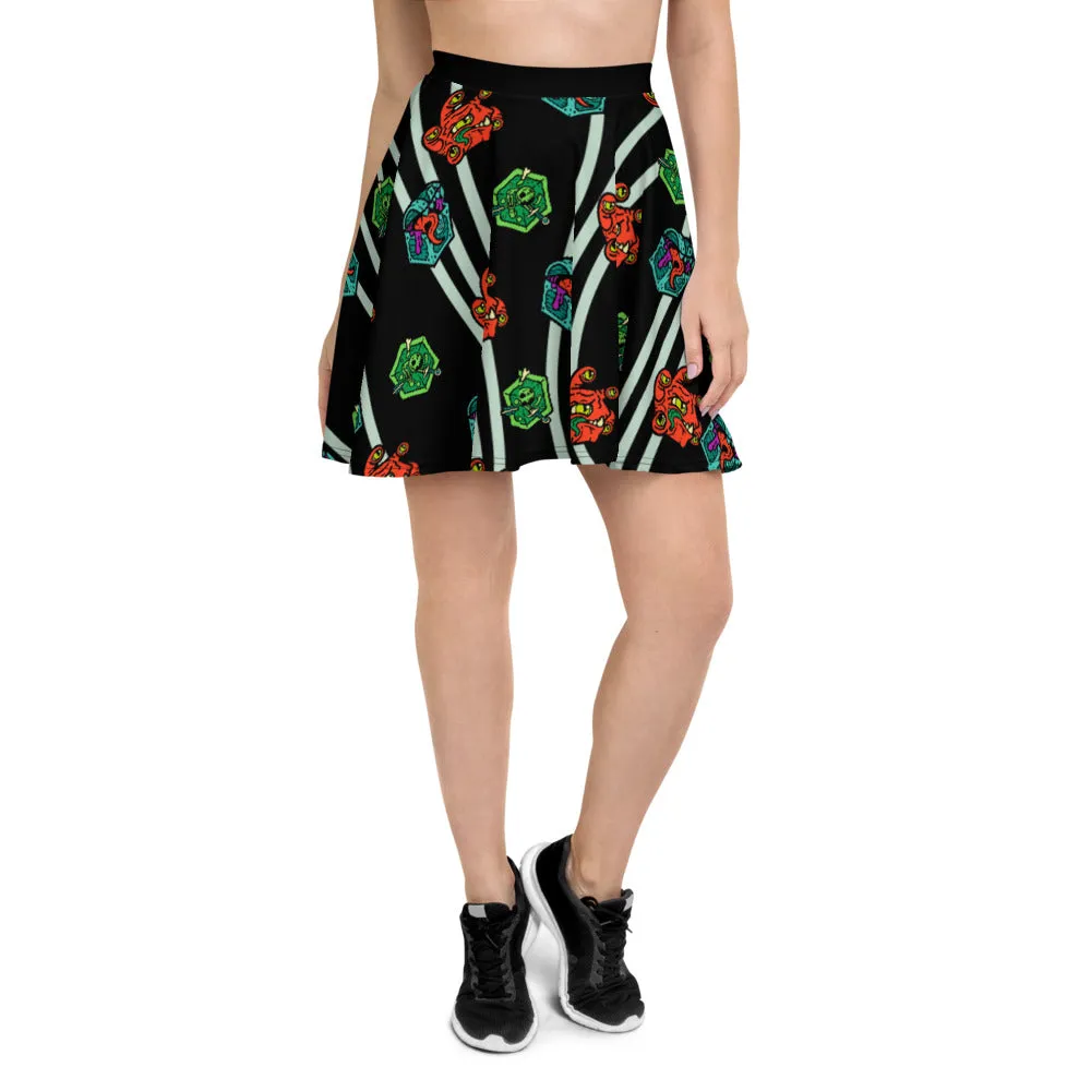 Monsters Wave Skater Skirt