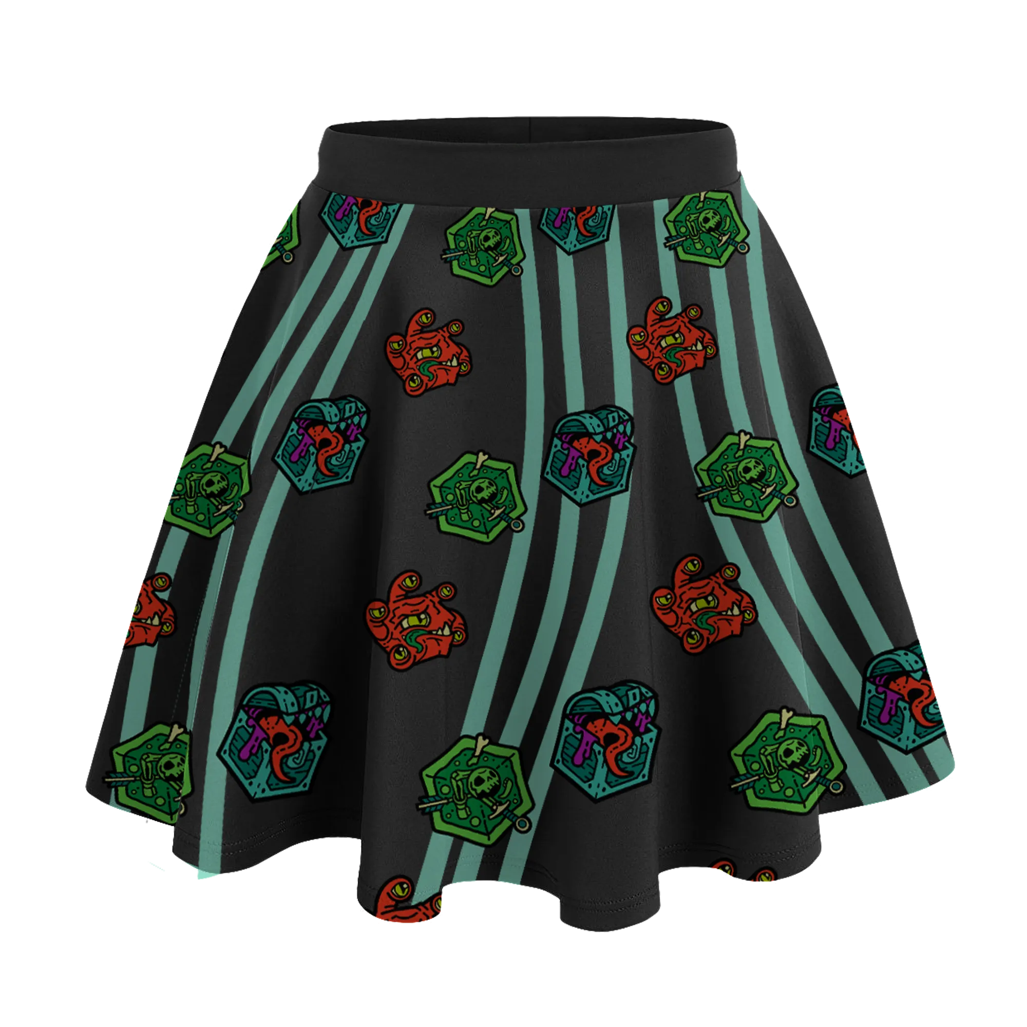 Monsters Wave Skater Skirt