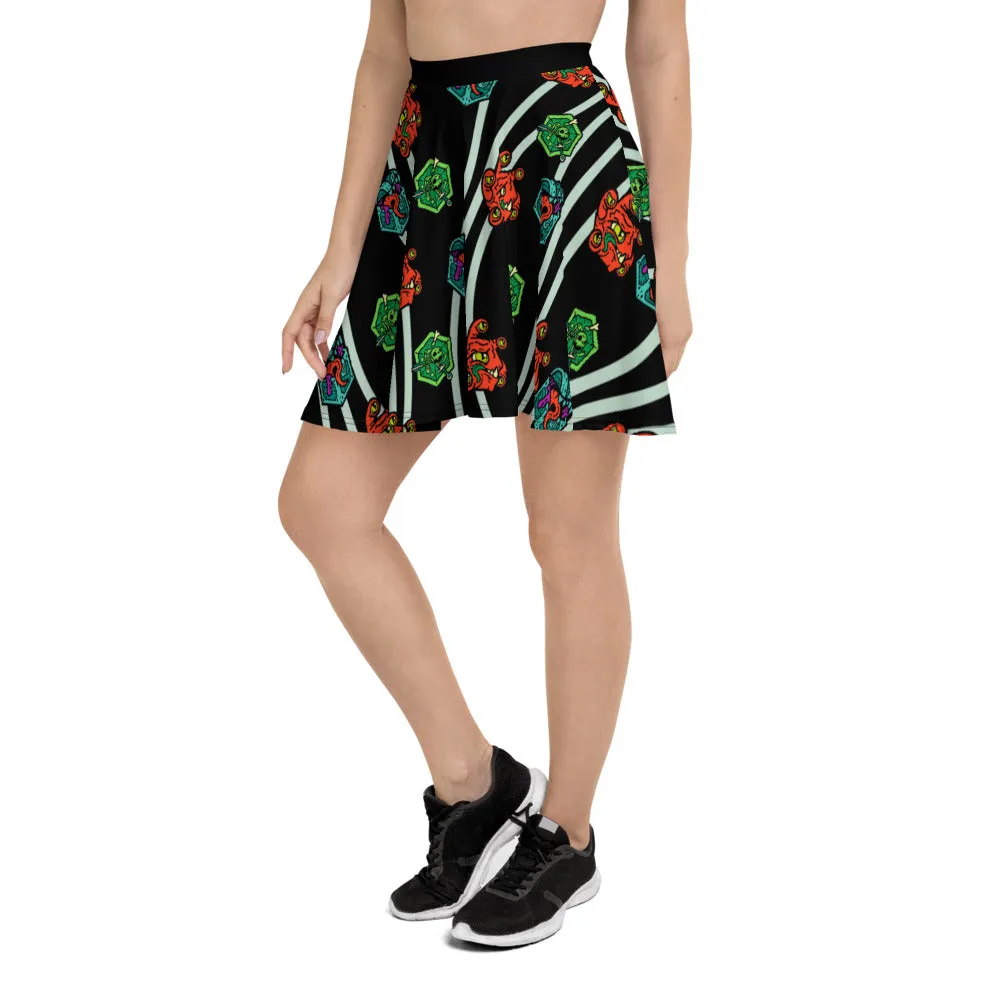 Monsters Wave Skater Skirt