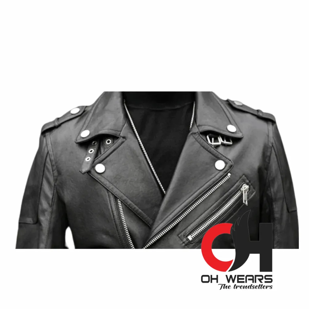 Moto Real Black Leather Jacket