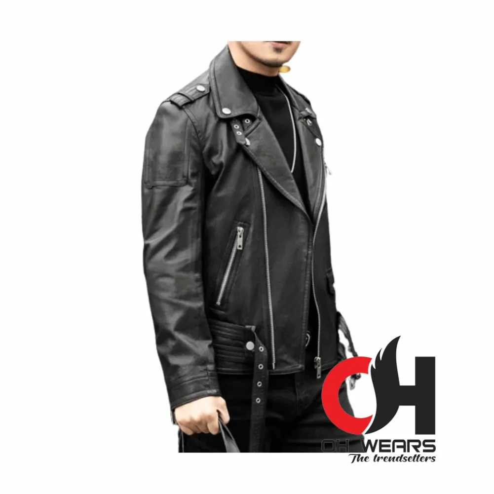 Moto Real Black Leather Jacket