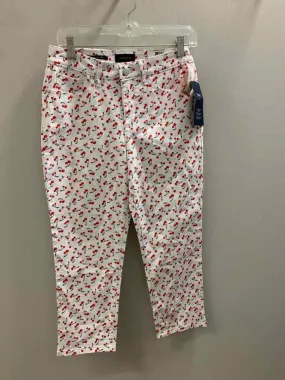 NWT CHARTER CLUB Size 4 BOTTOMS WHT/RED/BLK CHERRIES CAPRI