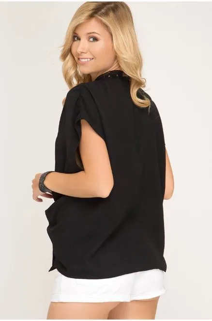 Off The Shoulder Tie Front Top