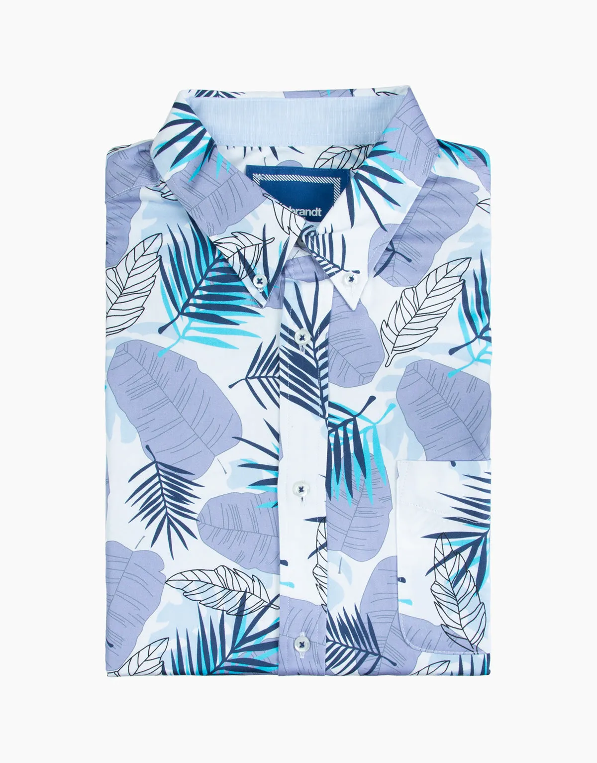 Ohope Blue Leaf Print Shirt