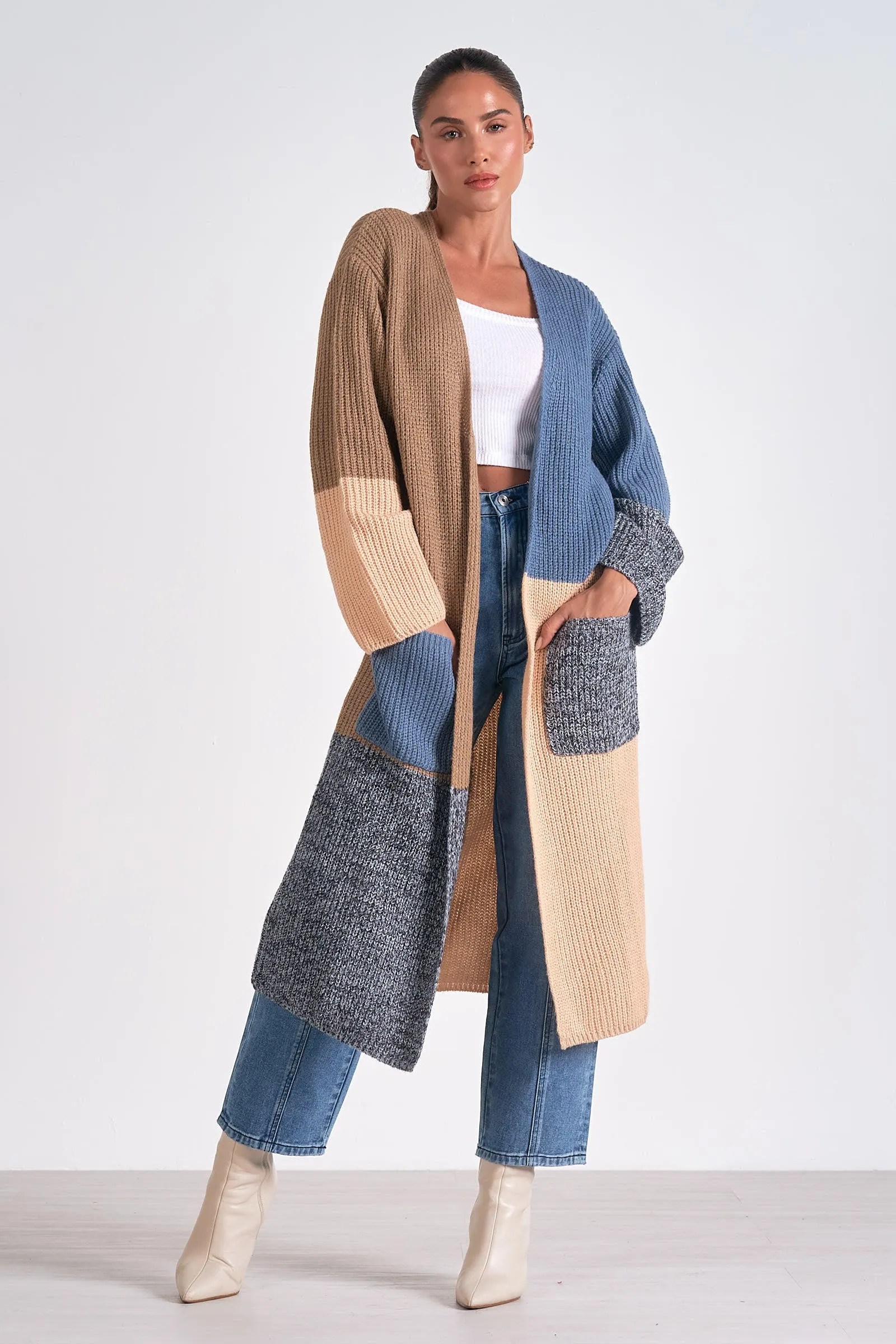 Patchwork duster cardigan