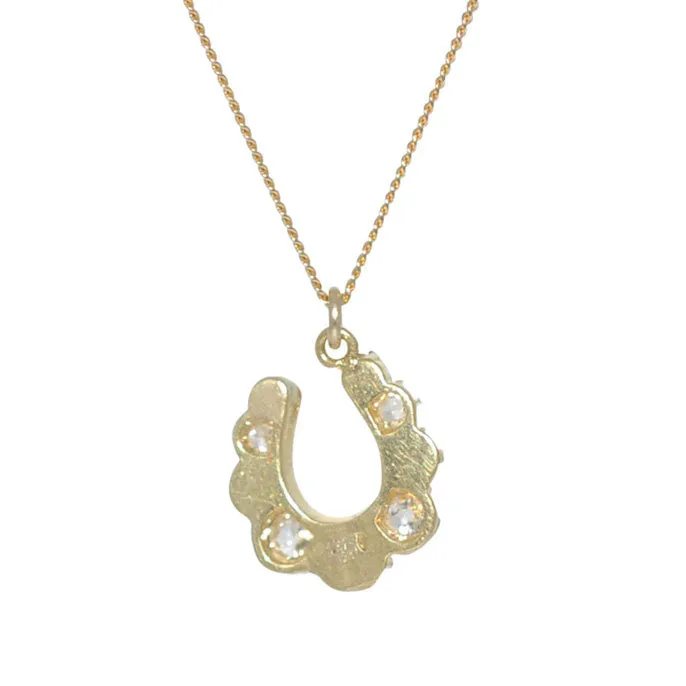 Pearl & Diamond Horse Shoe Necklace