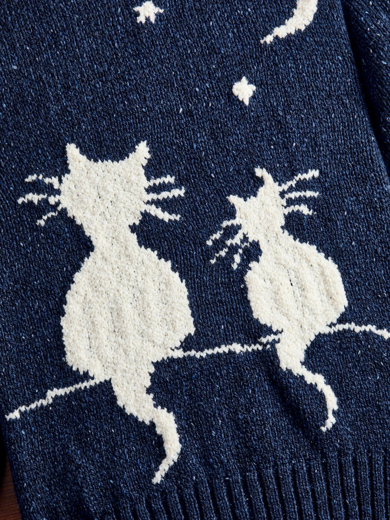 "Cats in Space" Wool Sweater in Blue