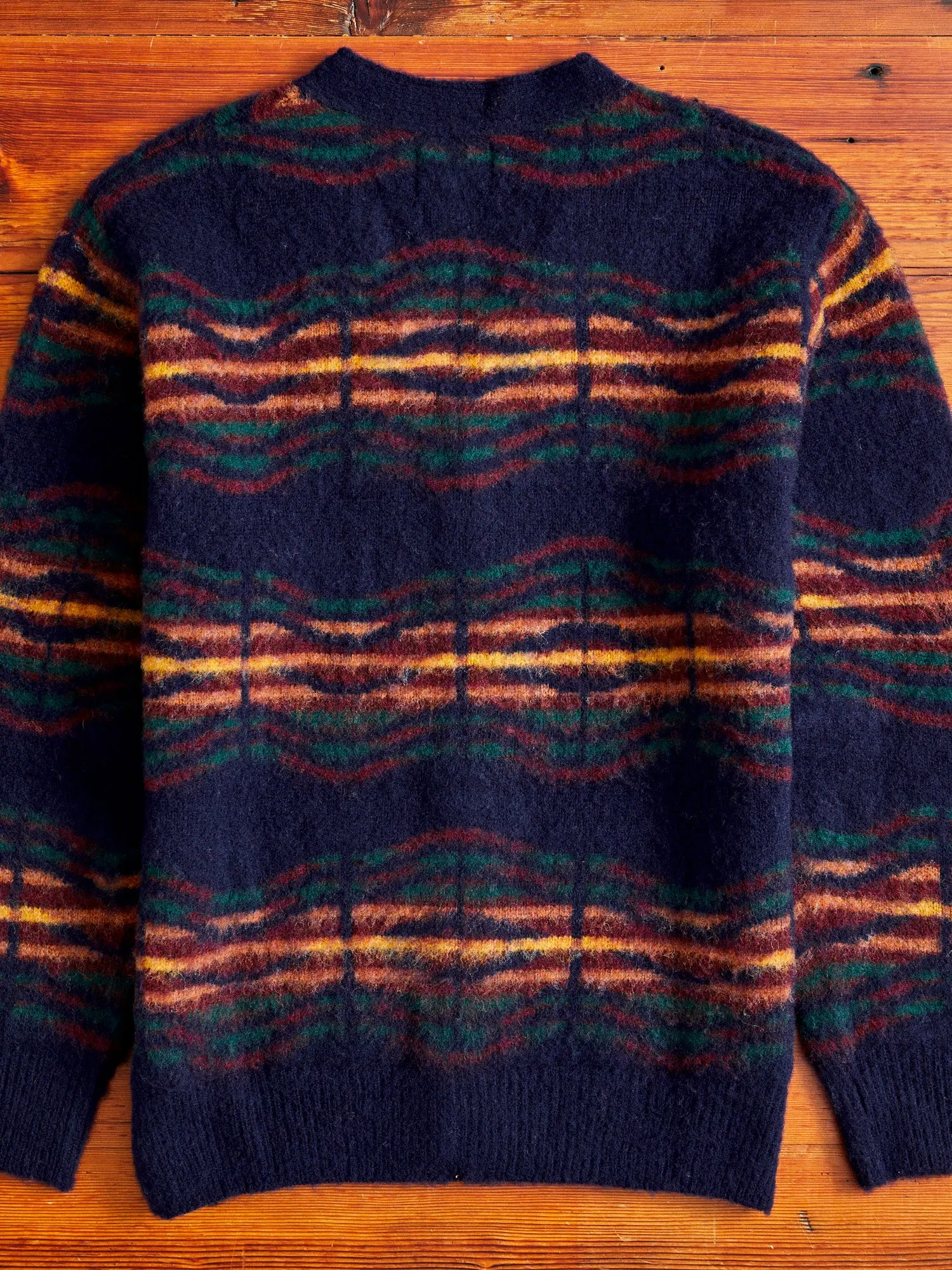 "Out Of This World" Wool Knit Cardigan in Navy