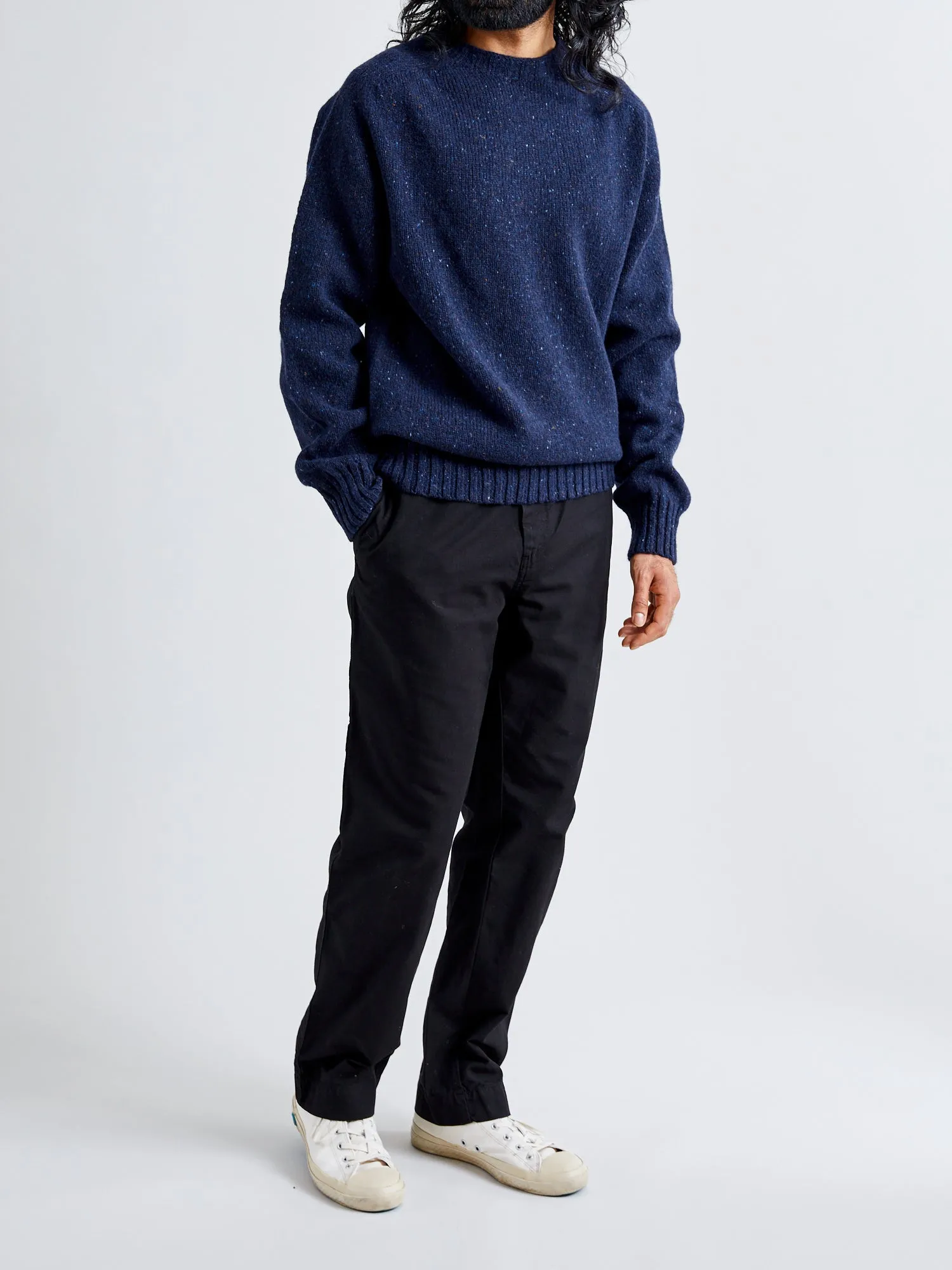 "Terry" Wool Sweater in Navy