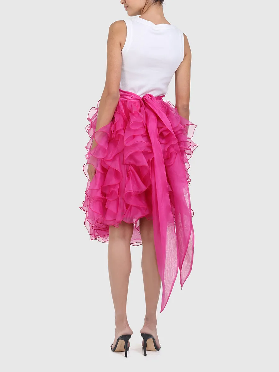 RAQUEL OROZCO Carrie Skirt - Fuchsia