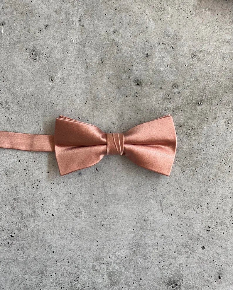 Rose Quartz Silk Pre Tied Bow Tie