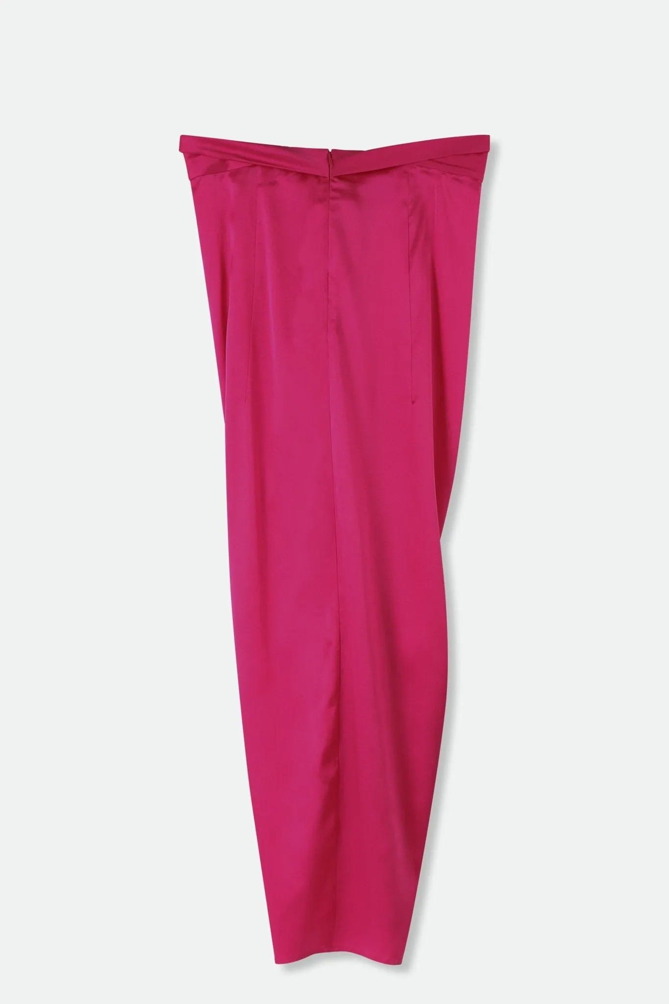 SANAA SARONG SKIRT IN STRETCH SILK CHARMEUSE IN FUCHSIA