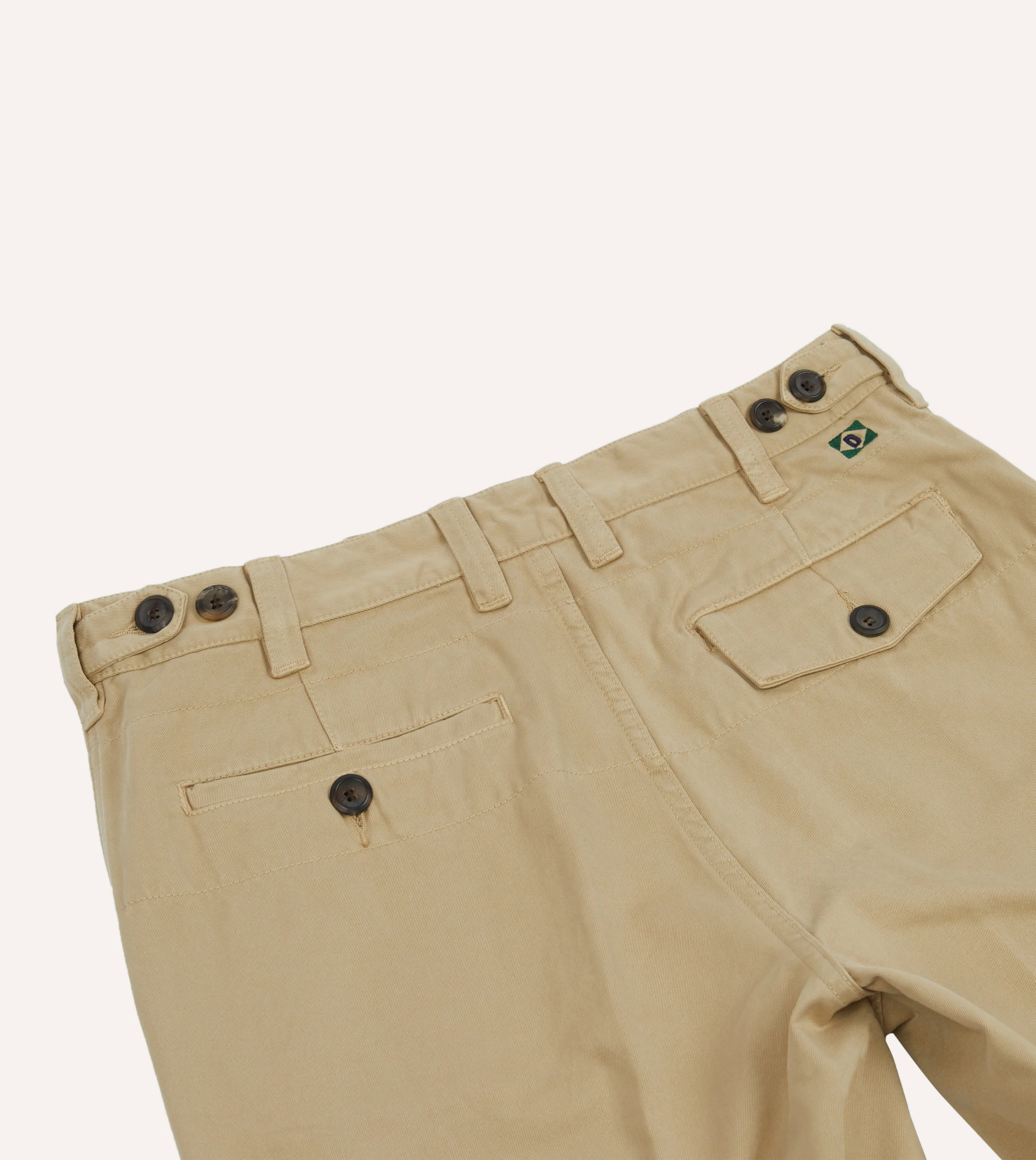 Sand Textured Cotton Flat Front Chino