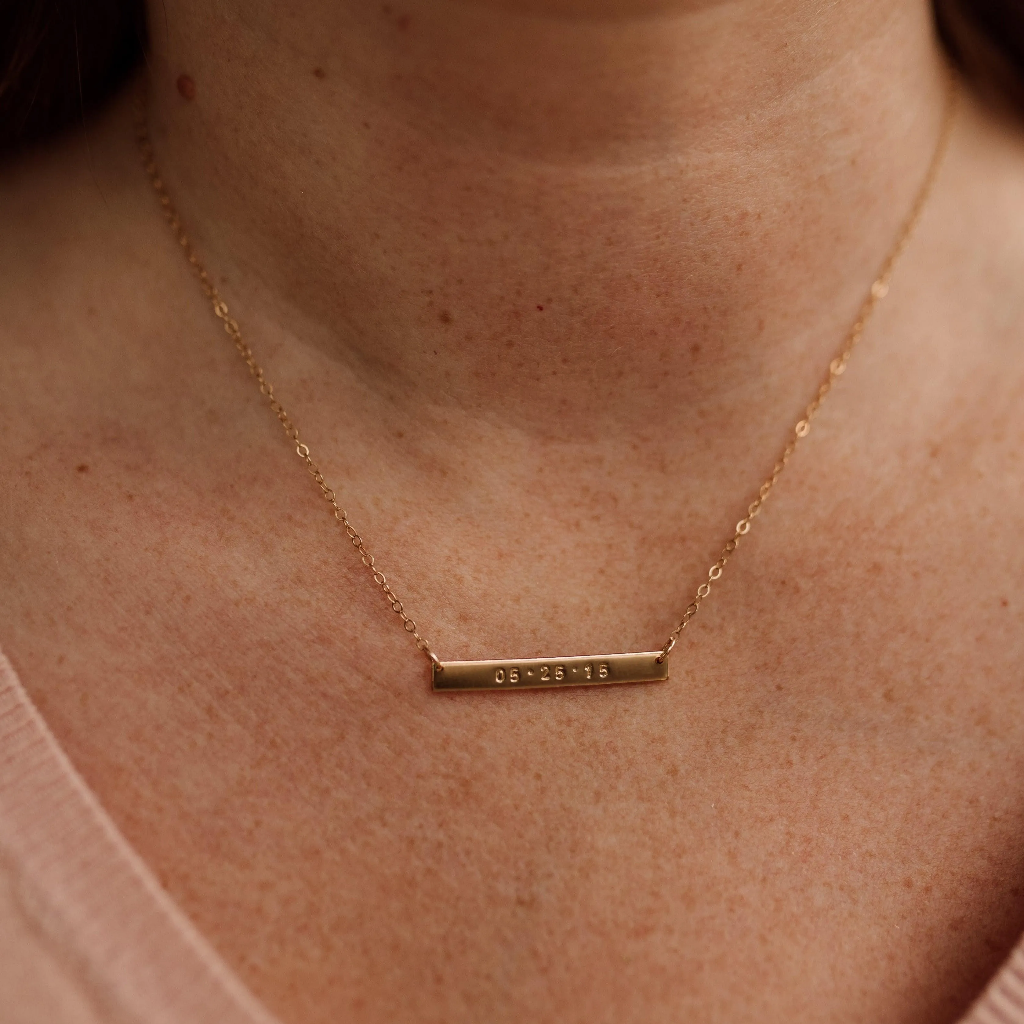 Slim Personalized Bar Necklace