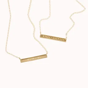 Slim Personalized Bar Necklace