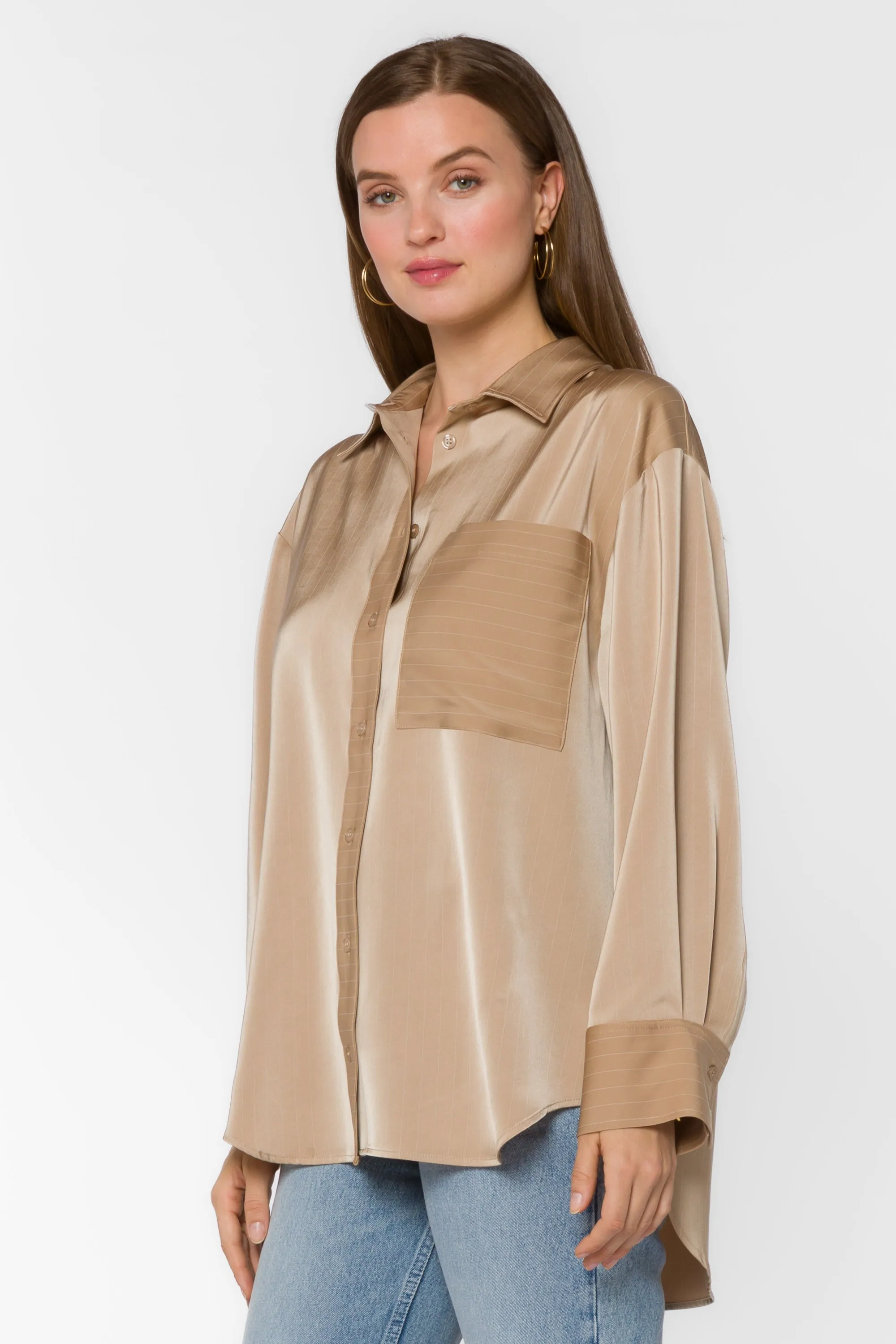 Sutton Taupe Stripe Shirt