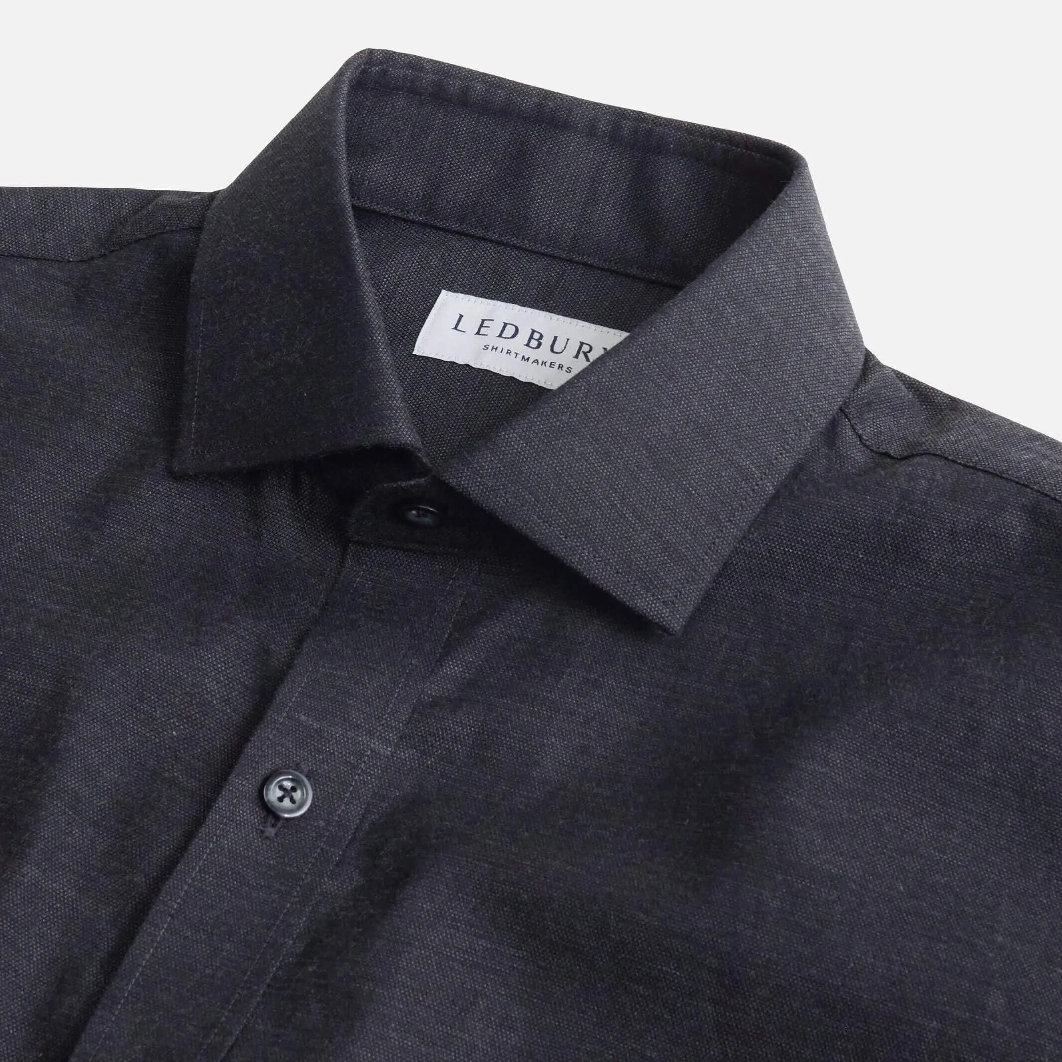 The Charcoal Brompton Mouline Custom Shirt