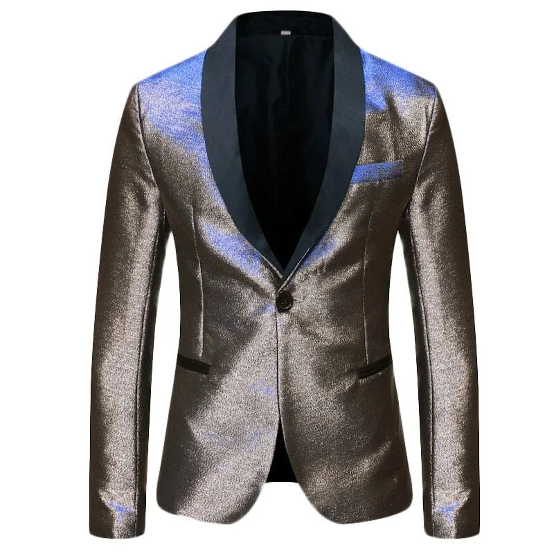 Mens Lester Slim Fit Blazer Suit Jacket - Reflective Fabric, Available in Multiple Colors