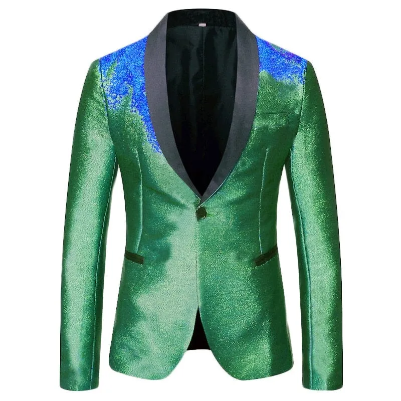 Mens Lester Slim Fit Blazer Suit Jacket - Reflective Fabric, Available in Multiple Colors