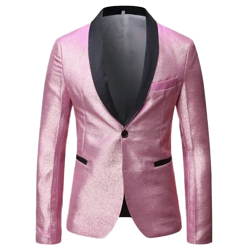 Mens Lester Slim Fit Blazer Suit Jacket - Reflective Fabric, Available in Multiple Colors