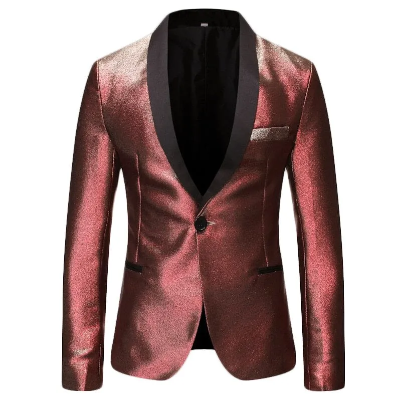 Mens Lester Slim Fit Blazer Suit Jacket - Reflective Fabric, Available in Multiple Colors