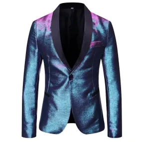 Mens Lester Slim Fit Blazer Suit Jacket - Reflective Fabric, Available in Multiple Colors