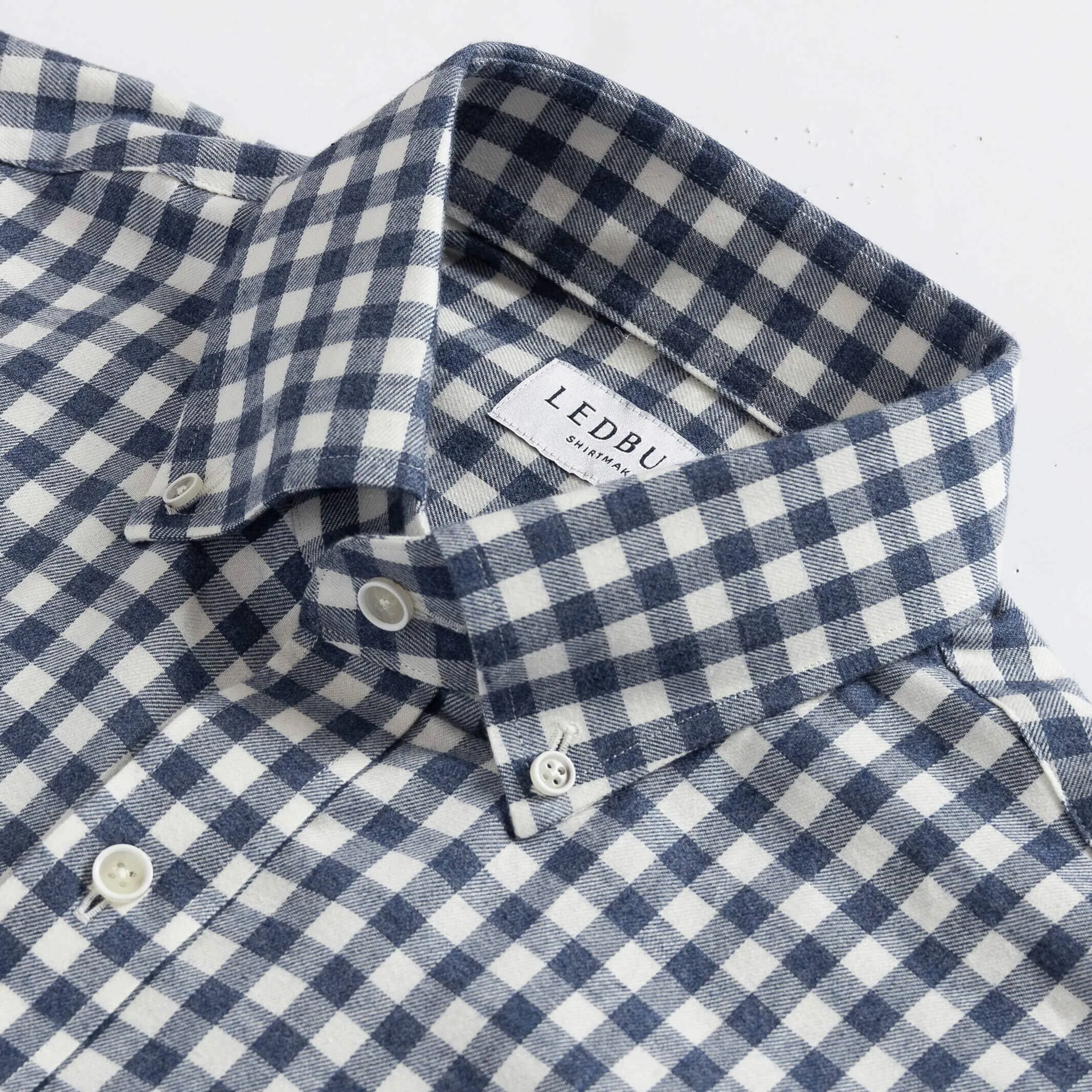 The Smoky Blue Rogers Gingham Custom Shirt