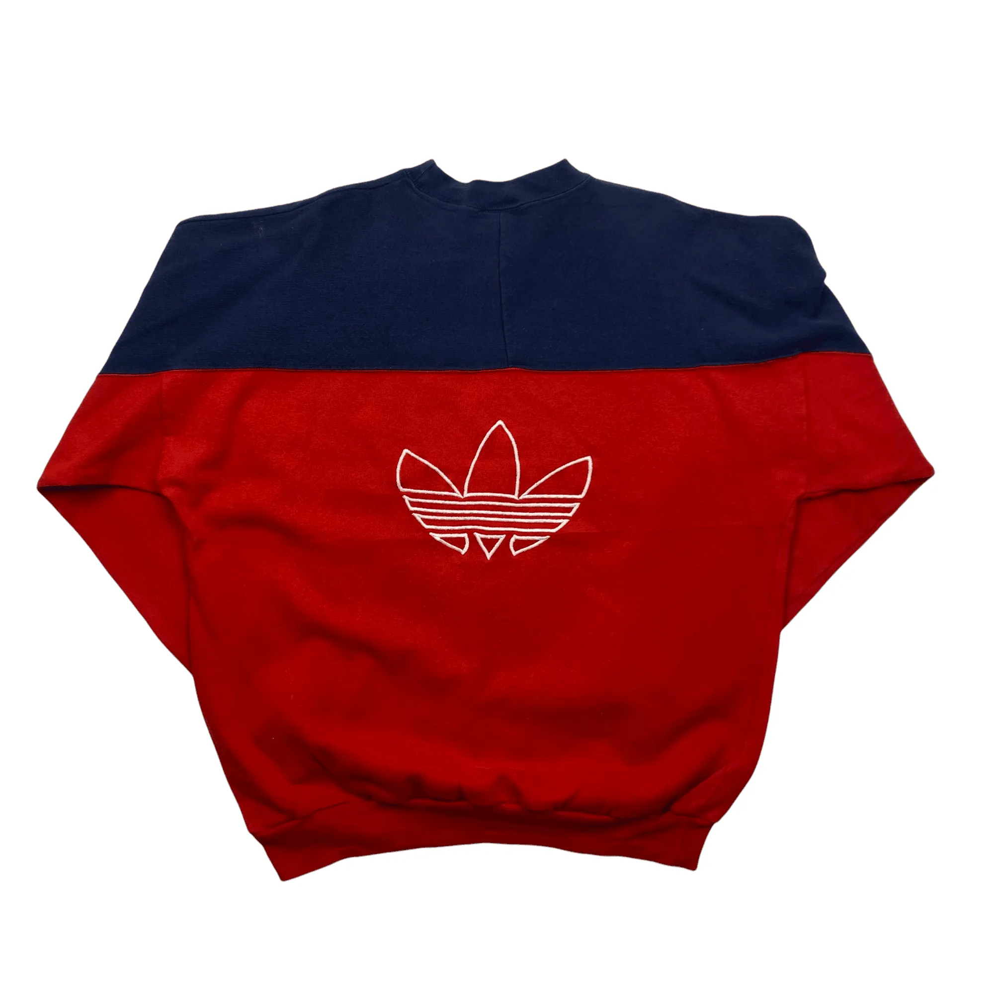 Vintage 90s Navy Blue   Red Adidas Arsenal Football Spell-Out Sweatshirt - Medium