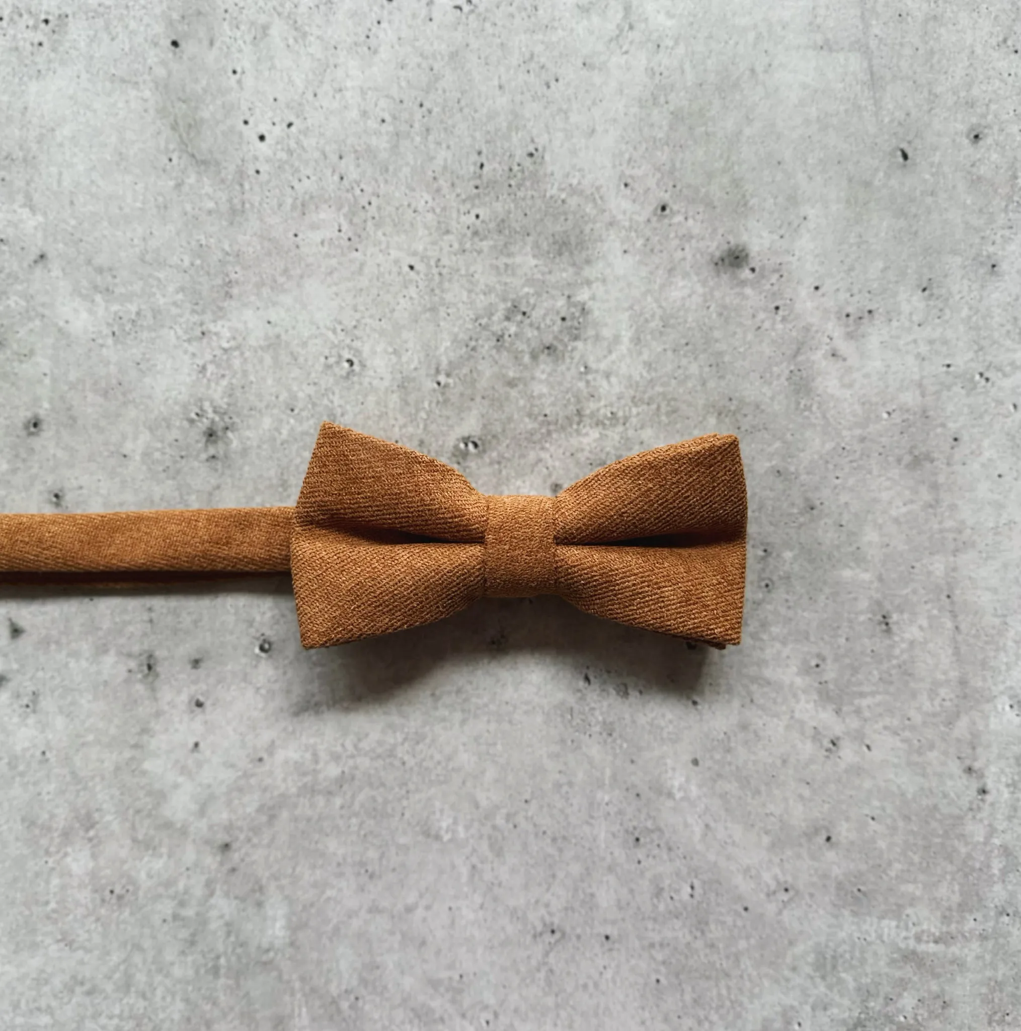 Vintage Tan Cotton Bow Tie