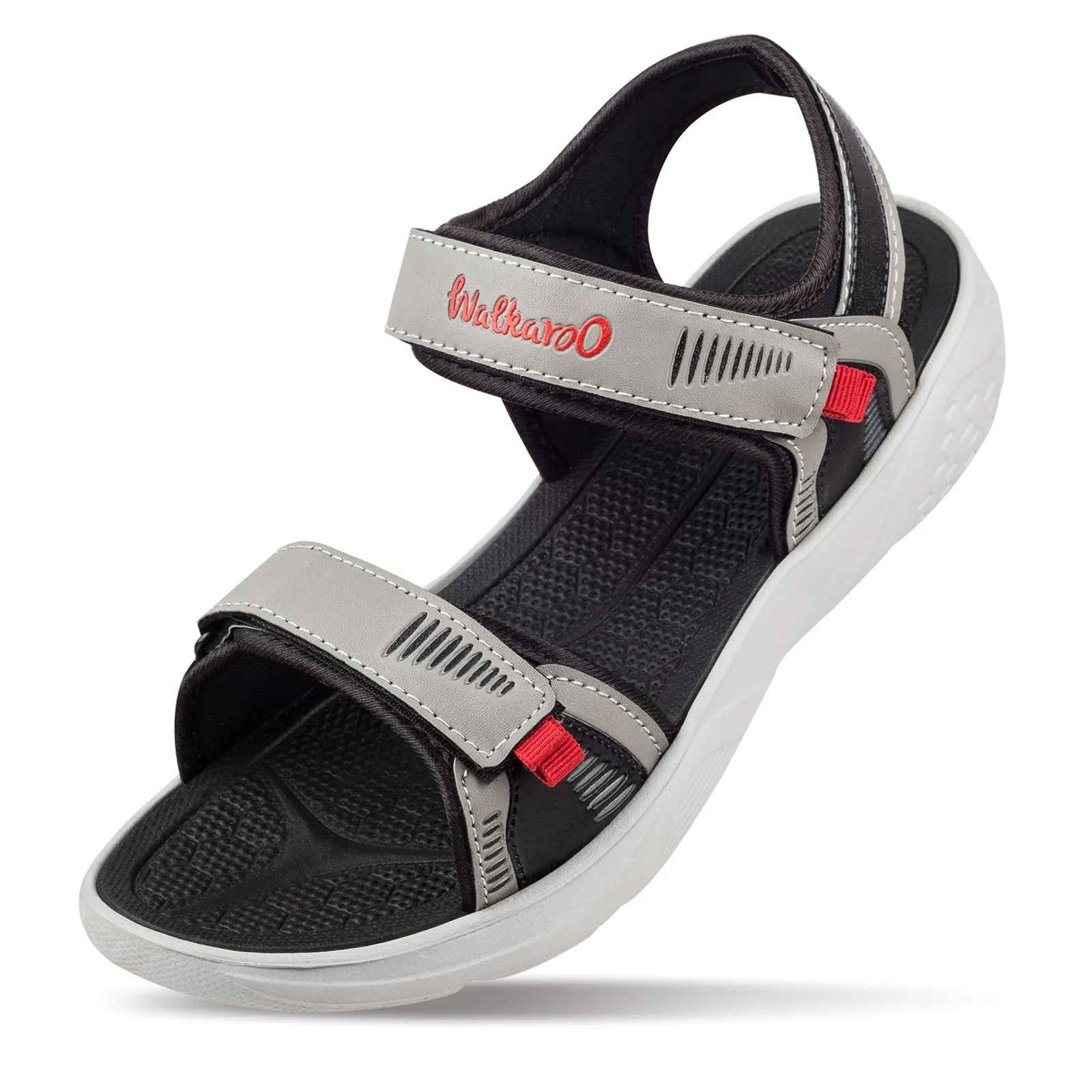 Walkaroo Mens Sandals  - WC4375 Black Grey