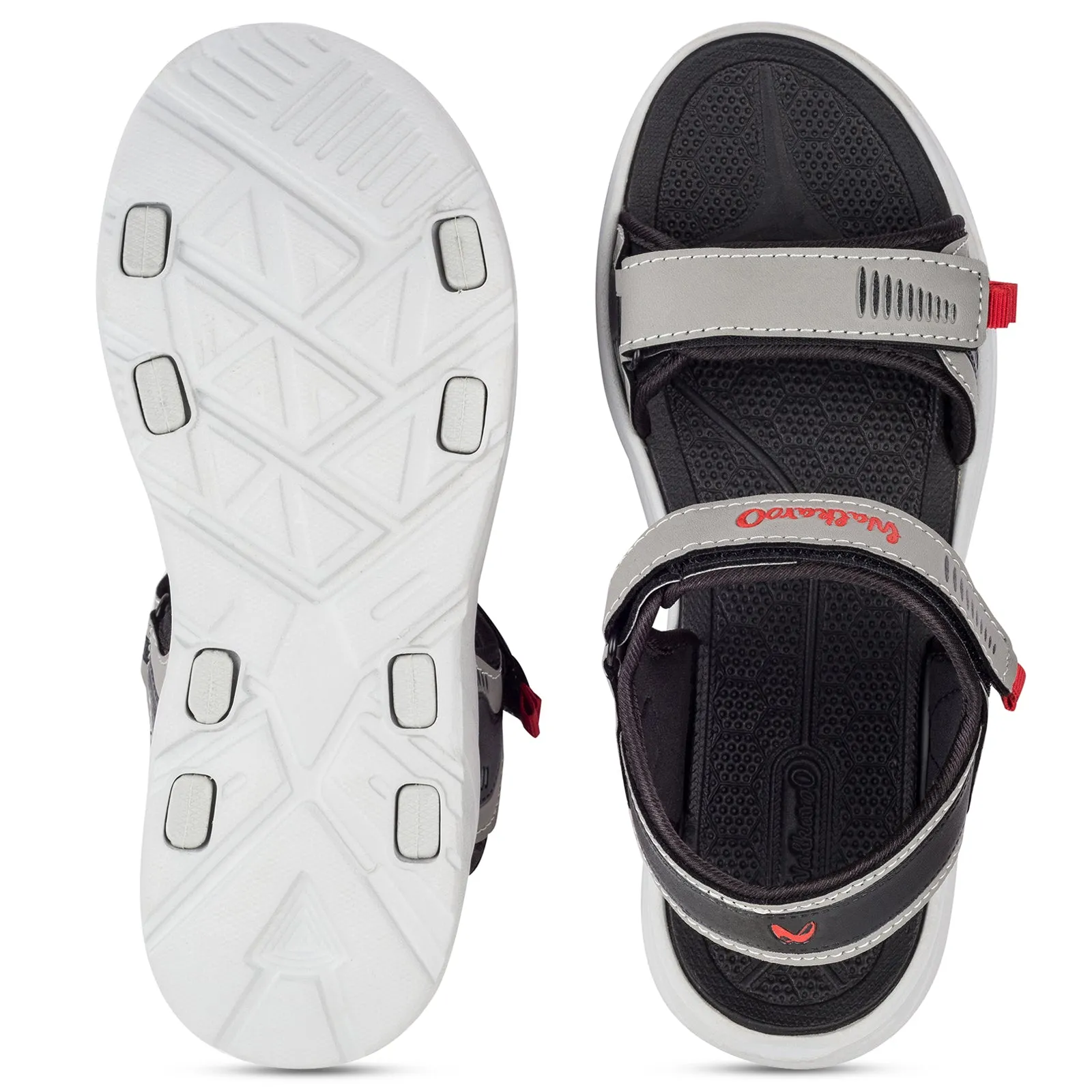 Walkaroo Mens Sandals  - WC4375 Black Grey