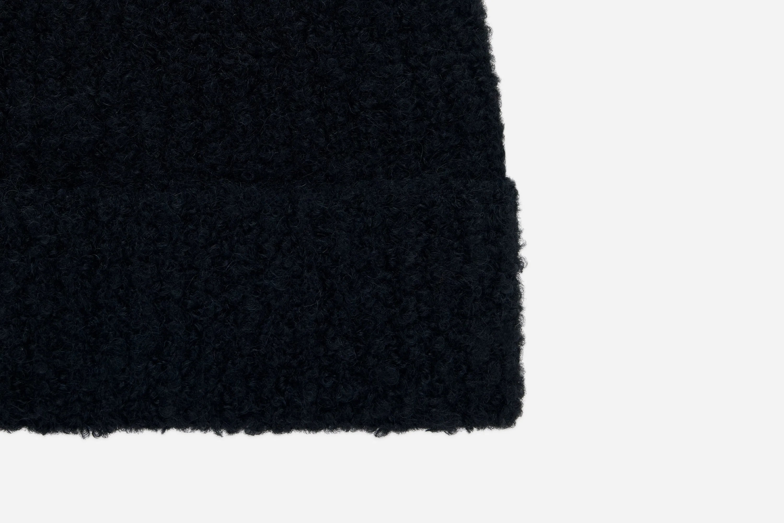 Watch Cap ~ Black Boucle Alpaca